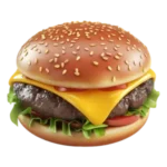 Saftiger Beef Burger mit Käse und Salat