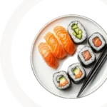 Frische Lachs Sushi Roll mit Avocado